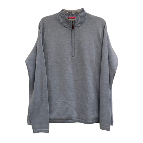 Peter Millar Marina Wool Women's Blue Quarterzip Soft Pullover Size Large - Picture 1 of 9